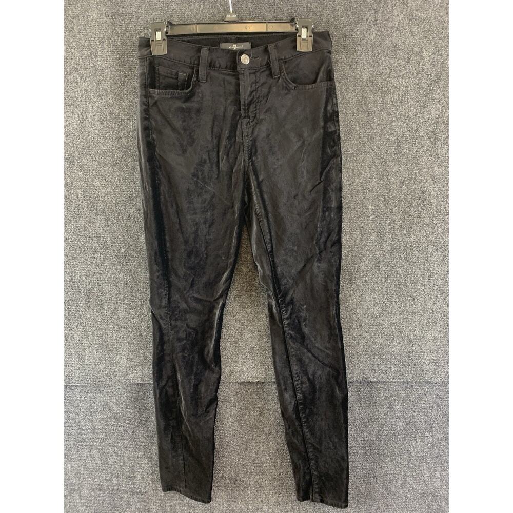 7 For All Mankind Women’s Jeans Skinny Velvet Black Size 26 EUC